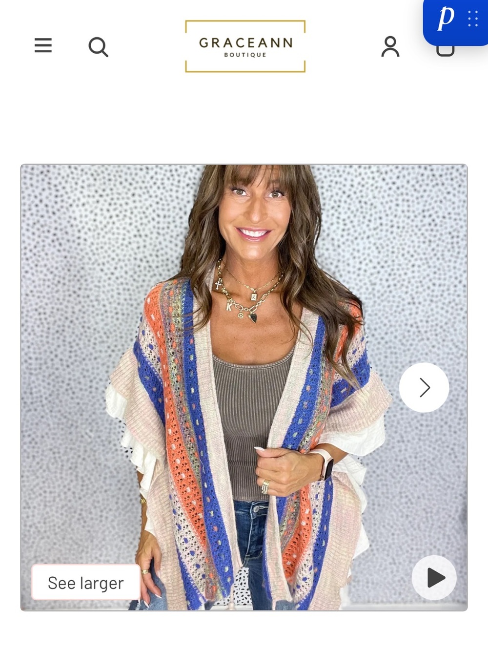POL Fringe Knit Cardi/Poncho - Picture 4 of 4